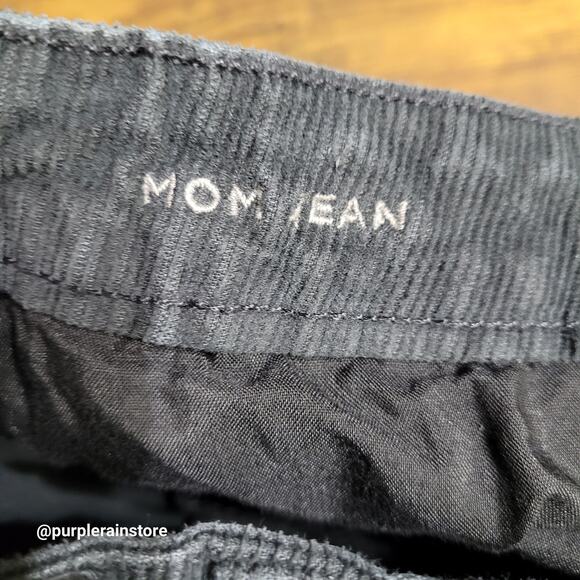 American Eagle Corduroy Mom Jeans 6 R Super Stretch Gray Preppy Minimalist - Picture 4 of 11